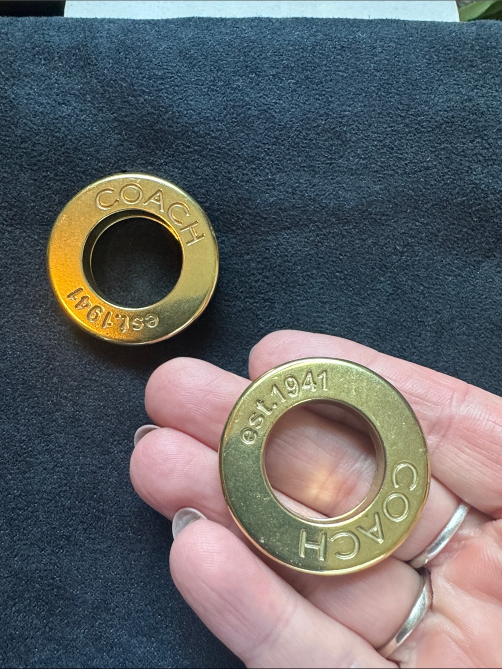 Coach Gold-Tone Round Logo Grommets (Set of 2)
